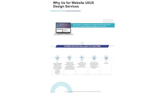 Why Us For Website UI UX Design Services One Pager Sample Example Document
