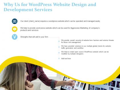 Why us for wordpress website design and development services ppt powerpoint styles