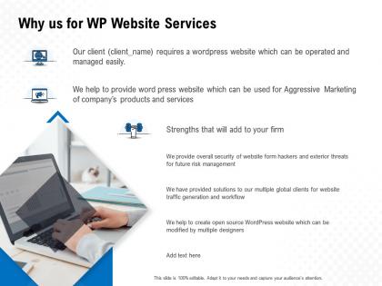 Why us for wp website services ppt powerpoint presentation visual aids example 2015