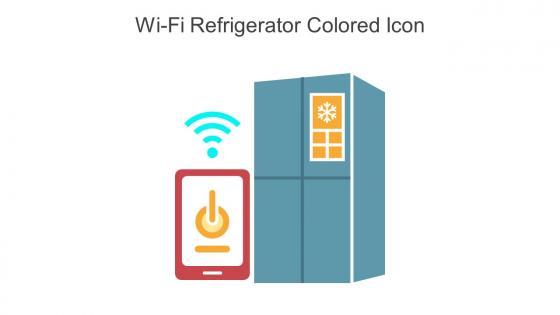 Wi Fi Refrigerator Colored Icon In Powerpoint Pptx Png And Editable Eps Format