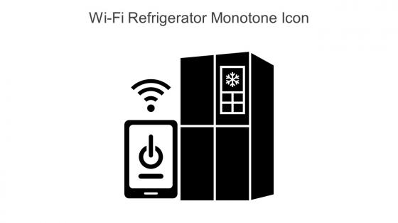 Wi Fi Refrigerator Monotone Icon In Powerpoint Pptx Png And Editable Eps Format