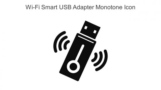 Wi Fi Smart USB Adapter Monotone Icon In Powerpoint Pptx Png And Editable Eps Format