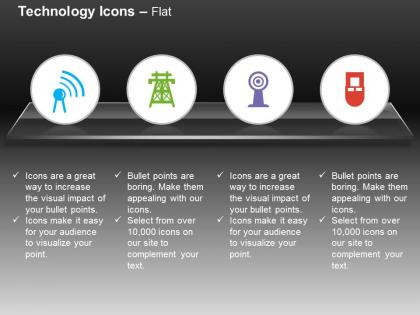 Wifi antenna tower remote ppt icons graphics