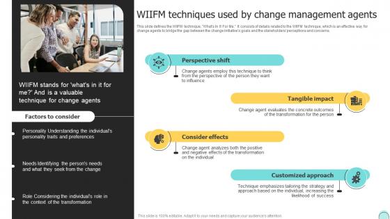 Wiifm Techniques Used By Change Management Agents Changemakers Catalysts Organizational CM SS V