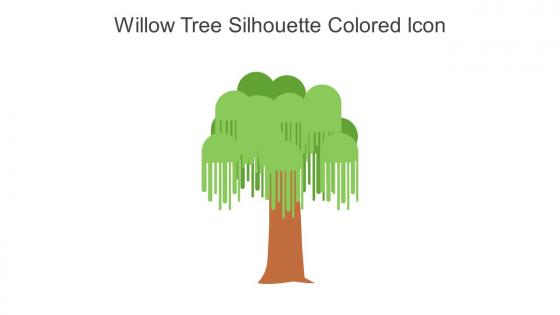 Willow Tree Silhouette Colored Icon In Powerpoint Pptx Png And Editable Eps Format