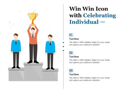 Win win icon with celebrating individual