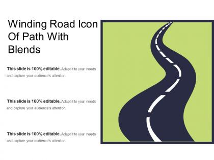 Winding road icon of path with blends