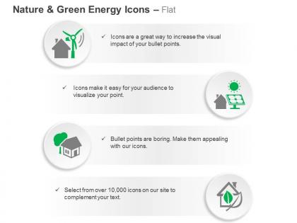 Windmill solar energy system green house green energy ppt icons graphics