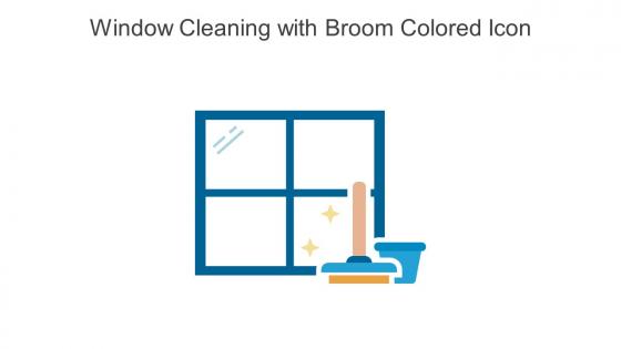 Window Cleaning With Broom Colored Icon In Powerpoint Pptx Png And Editable Eps Format
