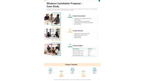 Windows Installation Proposal Case Study One Pager Sample Example Document