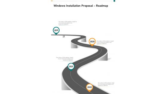 Windows Installation Proposal Roadmap One Pager Sample Example Document