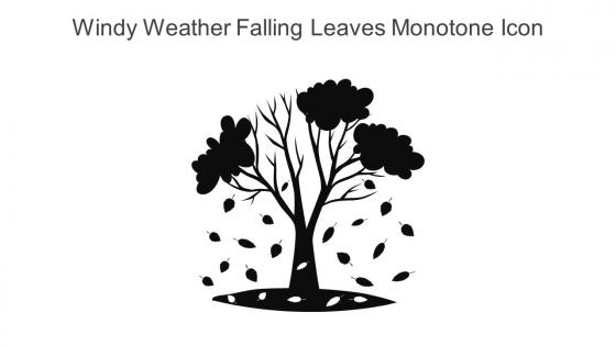 Windy Weather Falling Leaves Monotone Icon In Powerpoint Pptx Png And Editable Eps Format