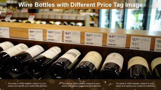 Wine bottles with different price tag image