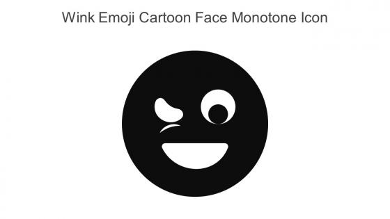 Wink Emoji Cartoon Face Monotone Icon In Powerpoint Pptx Png And Editable Eps Format
