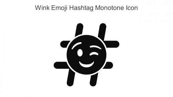 Wink Emoji Hashtag Monotone Icon In Powerpoint Pptx Png And Editable Eps Format