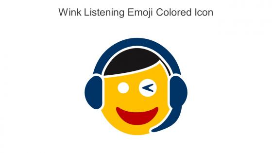 Wink Listening Emoji Colored Icon In Powerpoint Pptx Png And Editable Eps Format