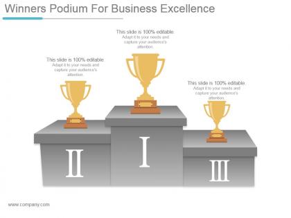 Winners podium for business excellence ppt background