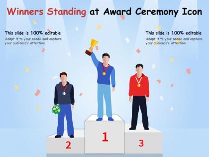 Winners standing at award ceremony icon