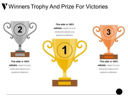 Winners trophy and prize for victories ppt example file