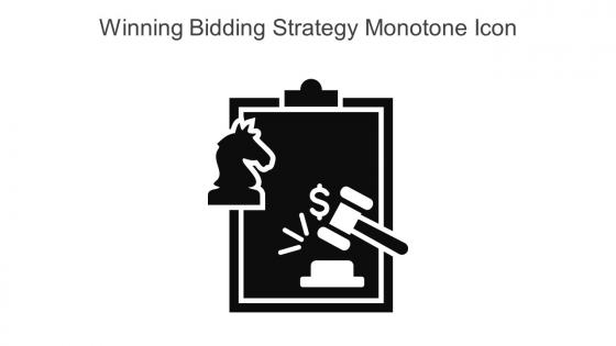 Winning Bidding Strategy Monotone Icon In Powerpoint Pptx Png And Editable Eps Format