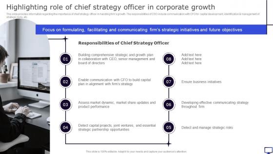 Winning Corporate Strategy For Boosting Firms Highlighting Role Of Chief Strategy Officer In Corporate Growth