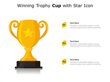 Winning trophy cup with star icon