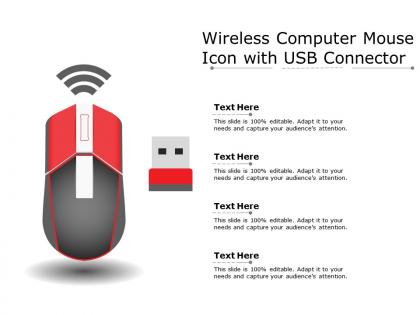 Wireless computer mouse icon with usb connector