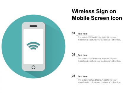 Wireless sign on mobile screen icon