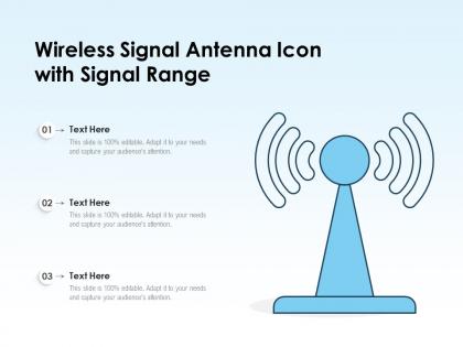 Wireless signal antenna icon with signal range