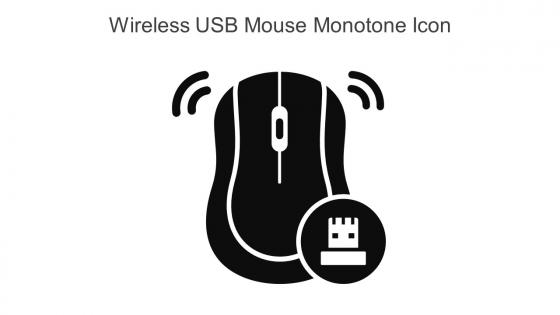 Wireless USB Mouse Monotone Icon In Powerpoint Pptx Png And Editable Eps Format