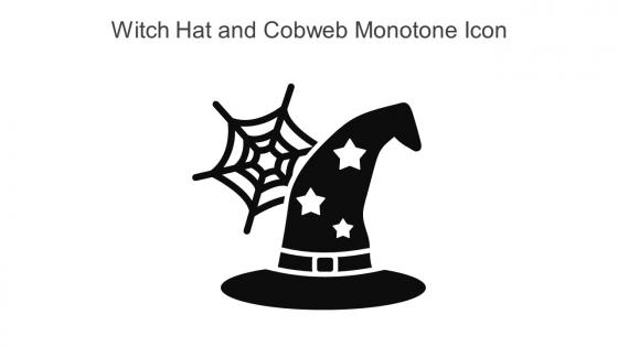 Witch Hat And Cobweb Monotone Icon In Powerpoint Pptx Png And Editable Eps Format
