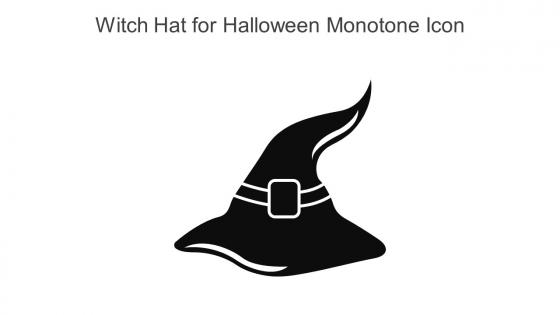 Witch Hat For Halloween Monotone Icon In Powerpoint Pptx Png And Editable Eps Format