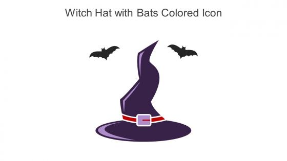 Witch Hat With Bats Colored Icon In Powerpoint Pptx Png And Editable Eps Format
