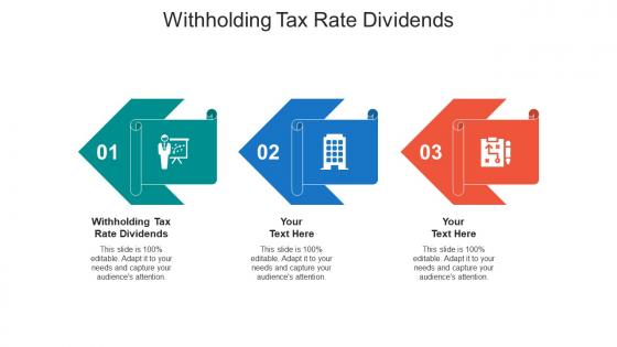 Withholding tax rate dividends ppt powerpoint presentation inspiration icons cpb