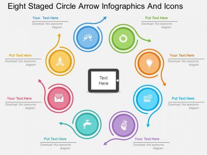 Wm eight staged circle arrow infographics and icons flat powerpoint design