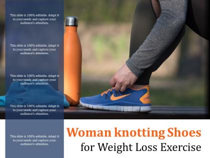Woman knotting shoes for weight loss exercise