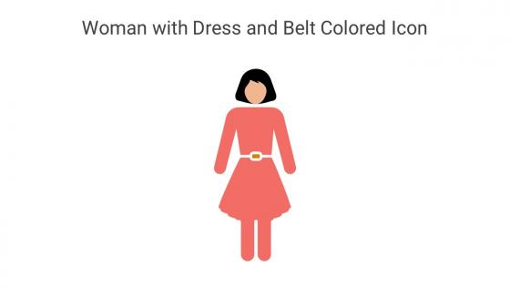 Woman With Dress And Belt Colored Icon In Powerpoint Pptx Png And Editable Eps Format