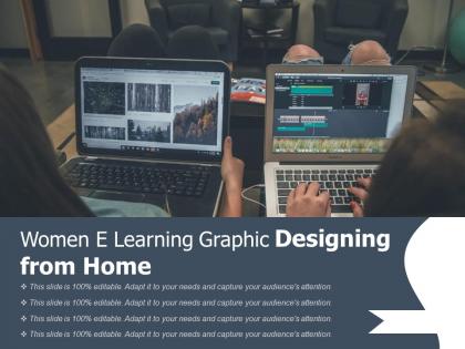 Women e learning graphic designing from home