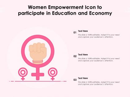Women empowerment icon to participate in education and economy