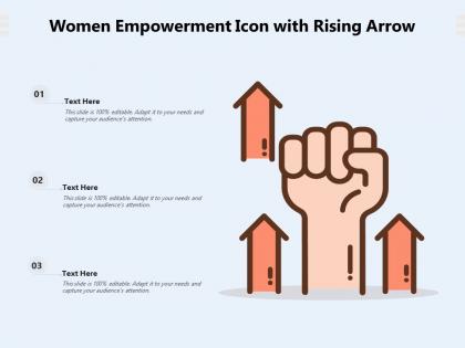 Women empowerment icon with rising arrow