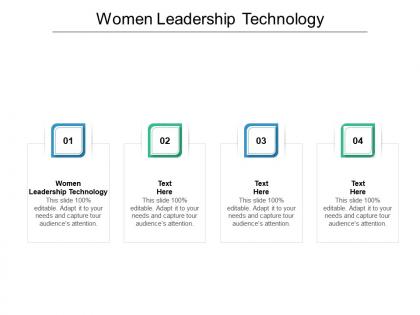 Women leadership technology ppt powerpoint presentation infographic template cpb
