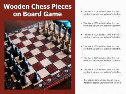 Wooden chess pieces on board game