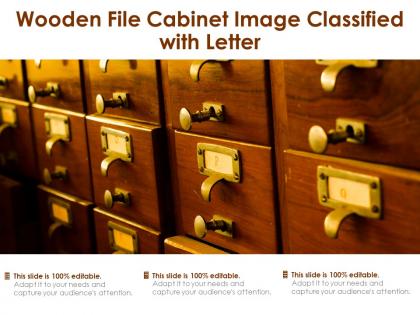 Wooden file cabinet image classified with letter
