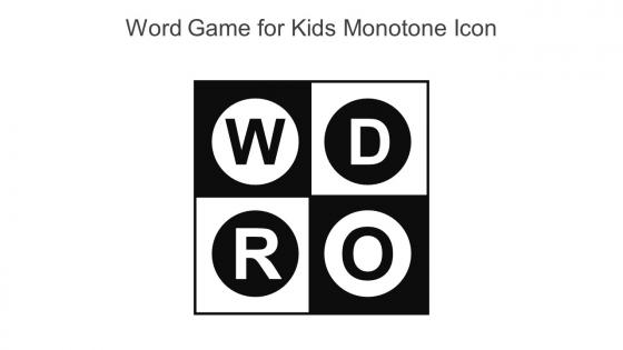Word Game For Kids Monotone Icon In Powerpoint Pptx Png And Editable Eps Format
