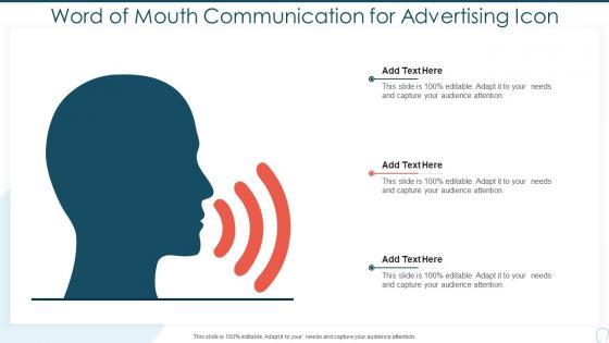 Word of mouth communication for advertising icon