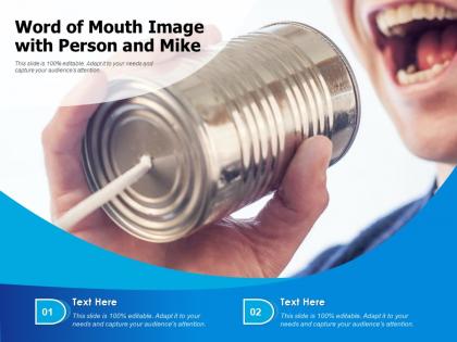 Word of mouth image with person and mike