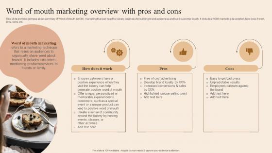 Word Of Mouth Marketing Overview With Pros Developing Actionable Advertising Plan Tactics MKT SS V