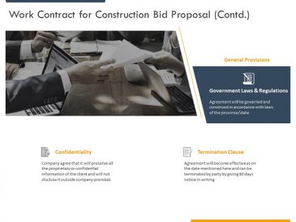 Work contract for construction bid proposal contd ppt powerpoint presentation portfolio icon