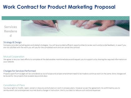 Work contract for product marketing proposal ppt powerpoint presentation templates