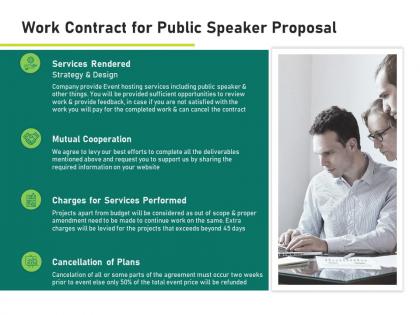 Work contract for public speaker proposal ppt powerpoint presentation styles slideshow